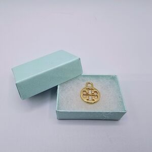 Tory Burch Logo 0.75" Dangle Gold Tone Charm, Charm Only